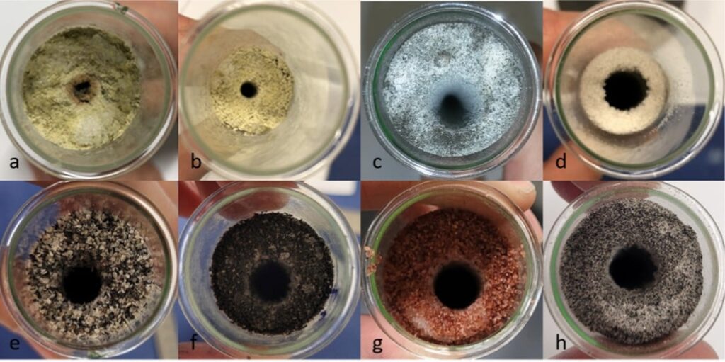Some of the sample holes created by the laser. Credit - M. Koßagk et al